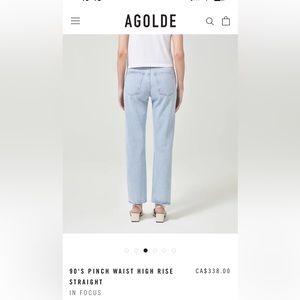 Agolde high rise 90s pinchwaist in Focus colour wash. Size 29.  Button fly.